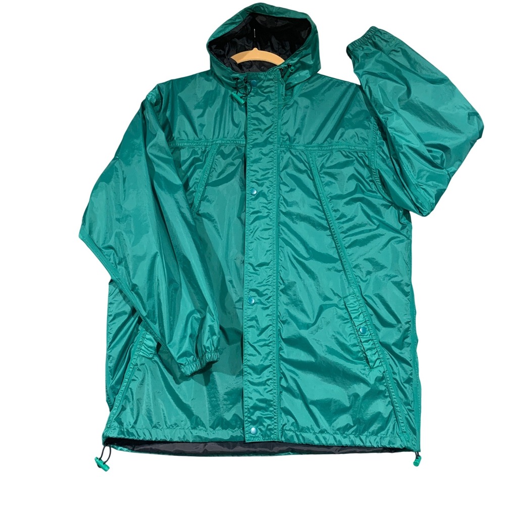 Stearns Dry‎ Wear 8716 Mens Teal Green Hooded Rain Jacket Windbreaker L/XL